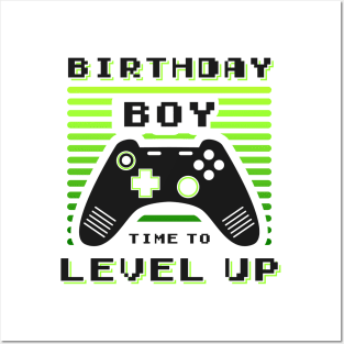 Birthday Boy Time to Level Up Video Game Birthday Gift Boy Posters and Art